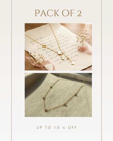 Enchanted Clover & Starburst Crystal Necklace Set