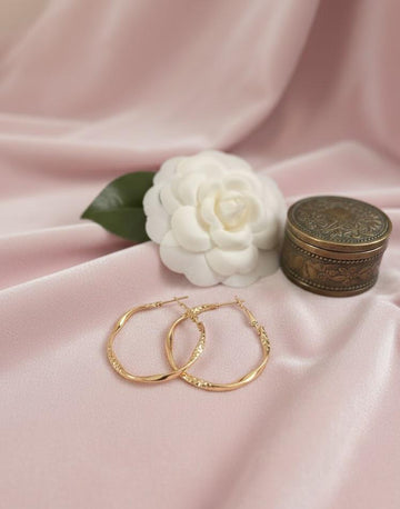 Twisted Gold Hoop Earrings