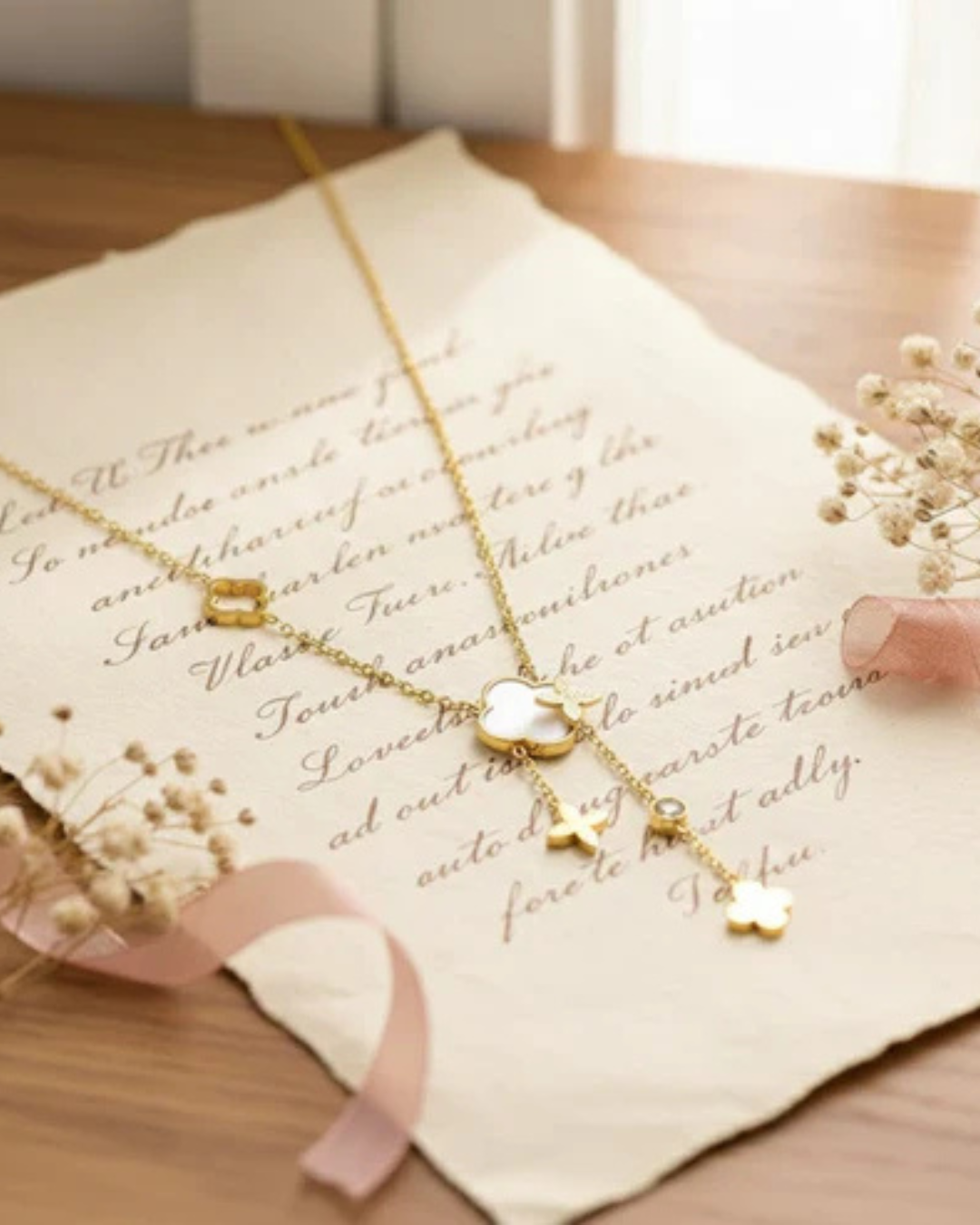 Enchanted Clover & Starburst Crystal Necklace Set