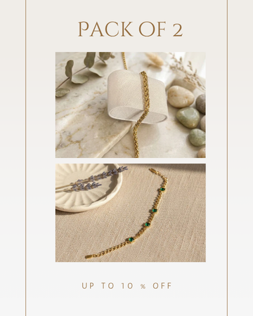 Chunky Twisted Rope Chain & Emerald Green Zircon Accent Set