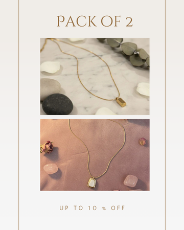 Aura Minimalist Gold Pendant Necklace Set