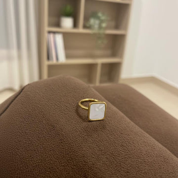 Noir Silver Square Ring