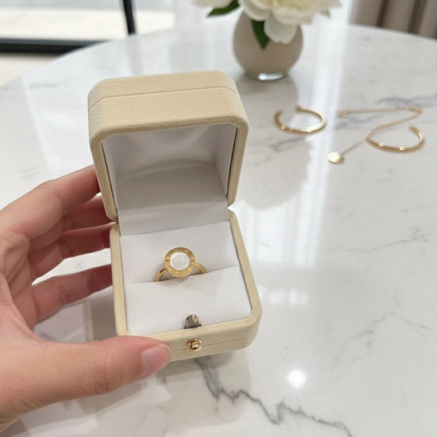 Roman Numeral Silver Dial Ring