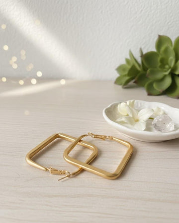 Matte Square Hoop Earrings