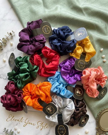 Pair of 2 Satin Scrunchies – Gentle, Stylish & Hair-Friendly