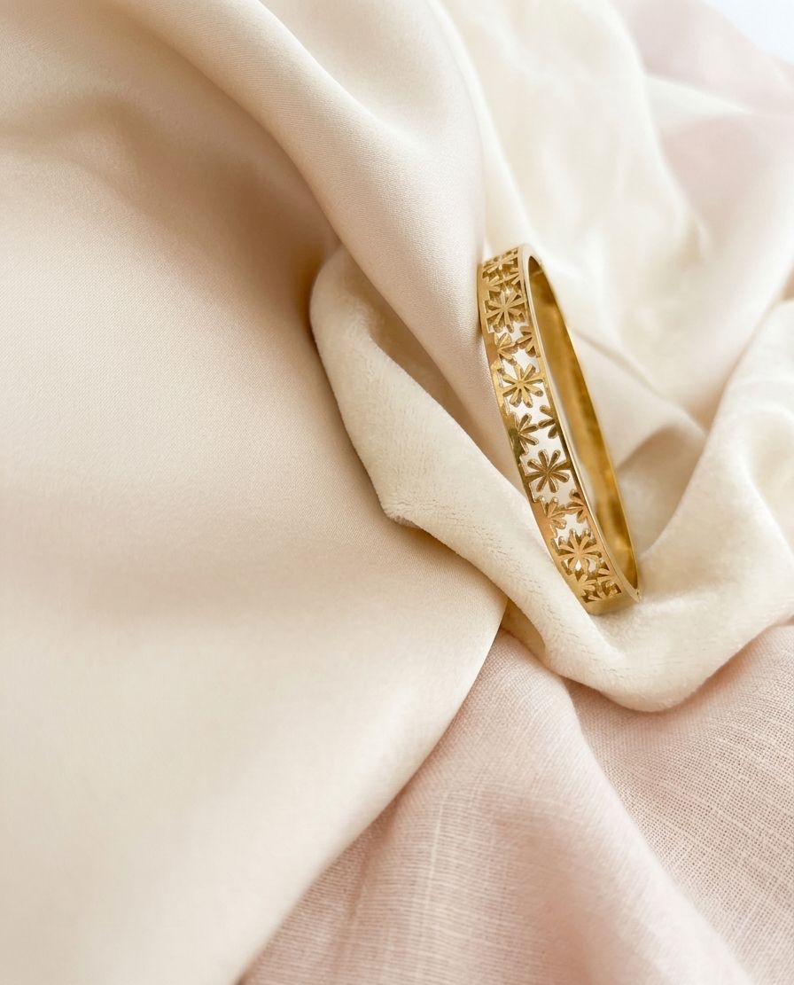 Golden Floral Cut Bracelet