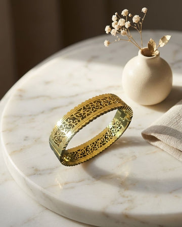 Hollow Design Pattern Gold-Tone Bracelet