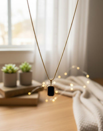 Double-Sided Square Pendant Necklace